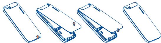 ALCATEL ONE TOUCH 995 - Removing or installing the back cover - 1