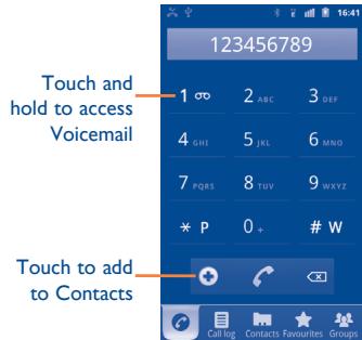 ALCATEL ONE TOUCH 995 - Placing a call - 1