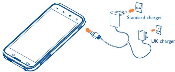 ALCATEL ONE TOUCH 995 - Charging the battery - 1