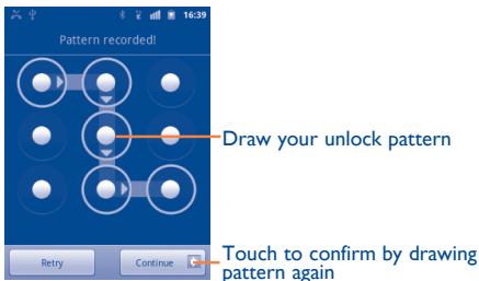 ALCATEL ONE TOUCH 995 - Lock/Unlock your screen - 1