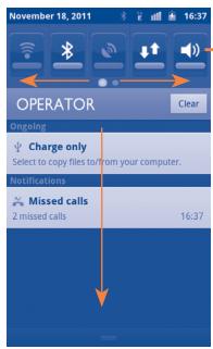 ALCATEL ONE TOUCH 995 - Notification panel - 1