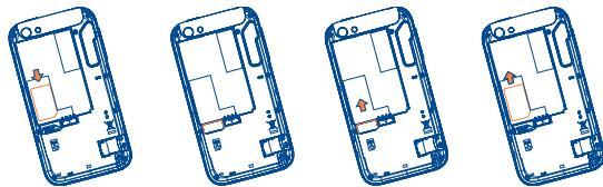 ALCATEL ONE TOUCH 995 - Inserting or removing the SIM card ^(1) - 1