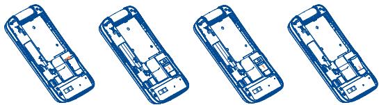 ALCATEL 2010/2010D/2010G - Inserting and removing the memory card: - 1