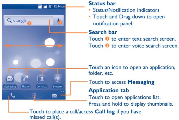 ALCATEL ONE TOUCH 903/903D - Home screen - 1