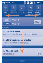ALCATEL ONE TOUCH 903/903D - Notification panel - 1