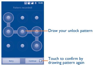 ALCATEL ONE TOUCH 903/903D - Lock/Unlock your screen - 1