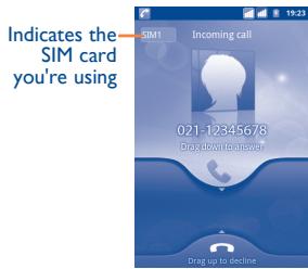 ALCATEL ONE TOUCH 903/903D - Answering or rejecting a call - 1