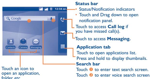 ALCATEL ONE TOUCH 916/916D - Home screen - 1
