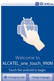 ALCATEL ONE TOUCH 990 - Set up your phone for the first time - 2