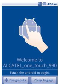 ALCATEL ONE TOUCH 990 - Set up your phone for the first time - 1