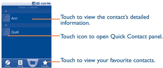 ALCATEL ONE TOUCH 990 - Consult your Contacts - 1