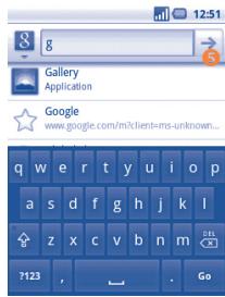 ALCATEL ONE TOUCH 990 - Search bar - 2