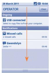 ALCATEL ONE TOUCH 990 - Notification panel - 1