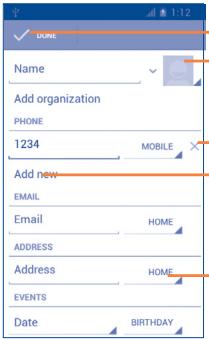 ALCATEL ONE TOUCH 993/993D - Adding a contact - 1