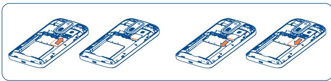 ALCATEL ONE TOUCH 993/993D - Inserting or removing the SIM card ^(1) - 1