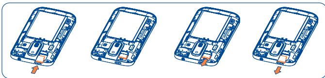 ALCATEL ONE TOUCH 993/993D - Installing or removing the microSD card - 1