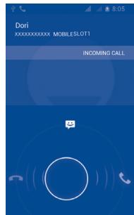 ALCATEL ONE TOUCH 997/997D - Answering or rejecting a call - 2