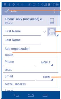 ALCATEL ONE TOUCH 997/997D - Adding a contact - 1