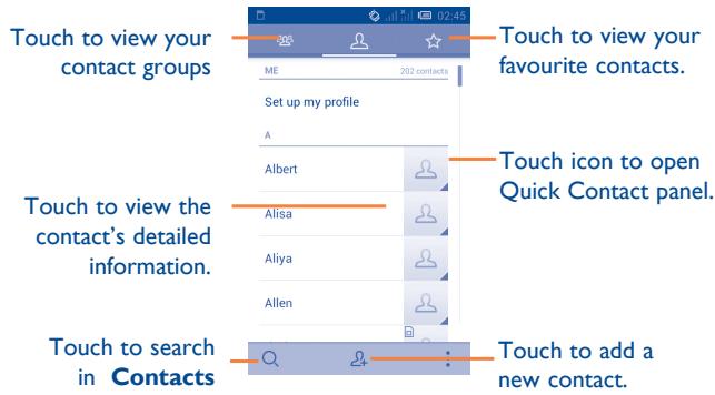 ALCATEL ONE TOUCH MPOP - Consult your contacts - 1