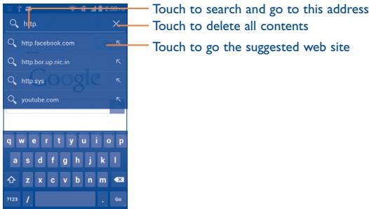 ALCATEL ONE TOUCH SCRIBE EASY - To go to a web page - 1