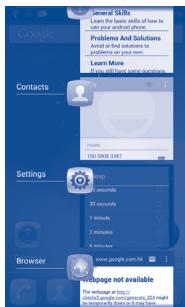 ALCATEL ONE TOUCH SCRIBE EASY - Consult recently-used applications - 1