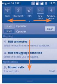 ALCATEL ONE TOUCH TPOP - Notification panel - 1