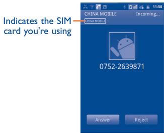 ALCATEL ONE TOUCH TPOP - Answering or rejecting a call - 1