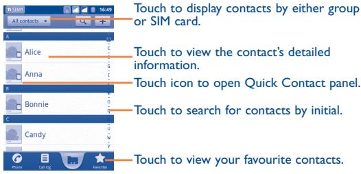 ALCATEL ONE TOUCH TPOP - Consult your Contacts - 1