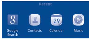 ALCATEL ONE TOUCH TPOP - Consult recently-used applications - 1