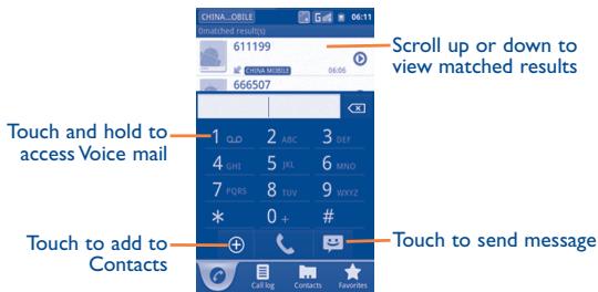 ALCATEL ONE TOUCH TPOP - Placing a call - 1