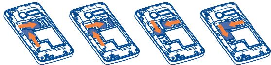 ALCATEL ONE TOUCH TPOP - Inserting or removing the SIM card ^(1) - 2