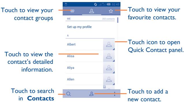 ALCATEL ONE TOUCH XPOP - Consult your contacts - 1