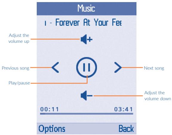 ALCATEL 1054D - Music playing mode - 1