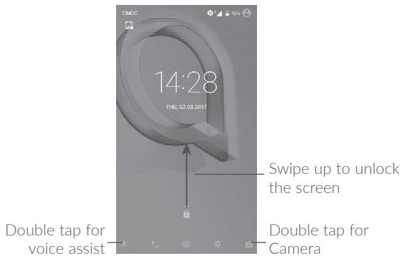 ALCATEL A5 LED - To unlock the phone screen - 1