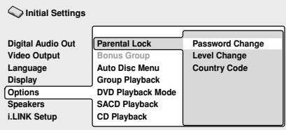 PIONEER DV-757AI - Select 'Password Change'. - 1