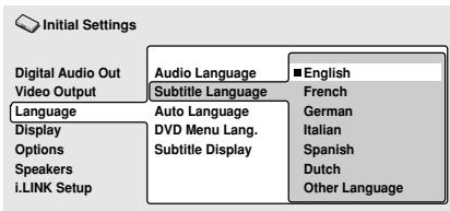 PIONEER DV-757AI - Subtitle Language (Idioma de los subtitutos) - 1