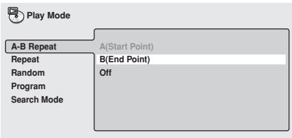 PIONEER DV-757AI - Press ENTER on 'B(End Point)' to set the loop end point. - 1
