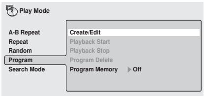 PIONEER DV-757AI - Select 'Create/Edit' from the list of program options. - 1