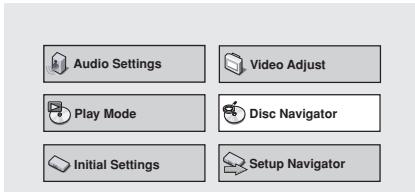 PIONEER DV-757AI - Press SETUP and select 'Disc Navigator' from the on-screen display. - 1