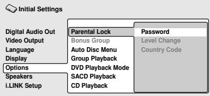 PIONEER DV-757AI - Select 'Password'. - 1