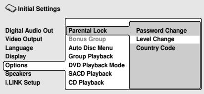 PIONEER DV-757AI - Select 'Level Change'. - 1