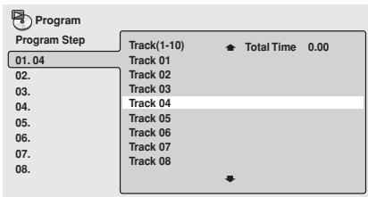PIONEER DV-757AI - Select a title, chapter, group, folder or track for the current step in the program list. - 5