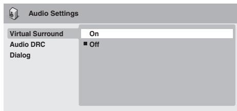 PIONEER DV-LX50 - Audio Settings menu - 2