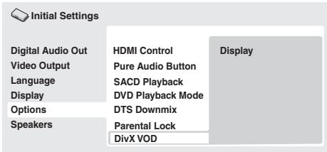 PIONEER DV-LX50 - Visualizzazione del codice di registrazione DivX VOD - 1