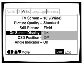 PIONEER DVD-V550 - Turning the on-screen display on or off Expert - 1