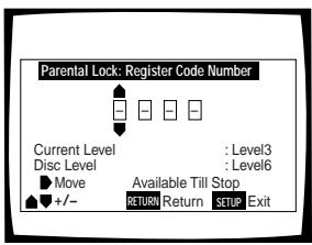 PIONEER DVD-V550 - When a DVD with a set Parental Lock level is loaded - 1