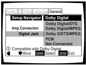 PIONEER DVD-V550 - Setting digital audio connections to an AV amplifier or decoder - 1