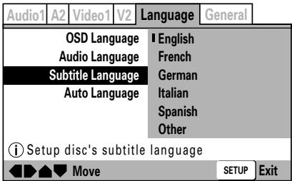 PIONEER DVJ-X1 - Selección el idioma de subtitleos (Subtitle Language) NORMAL - 1
