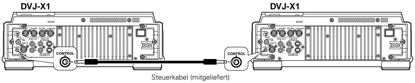 PIONEER DVJ-X1 - Anschluss des Steuerkabels für Relaiswiedergabe - 1