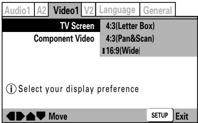 PIONEER DVJ-X1 - Réglage du rapport d'image pour le téléviseur - 1